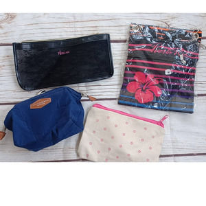 Set of 4 (Four) Assorted Small Bags Zipper Closure Clutch Makeup Bags Crossbody